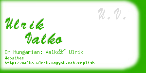 ulrik valko business card